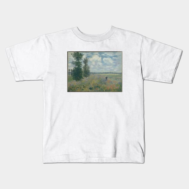 Poppy Fields near Argenteuil Kids T-Shirt by ClaudeMonet